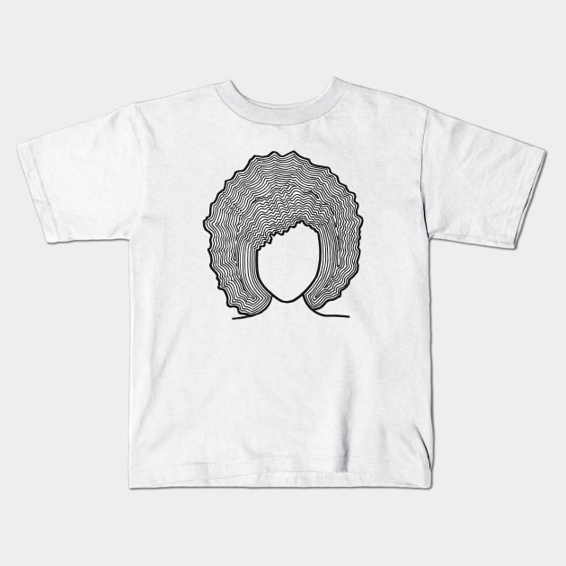 Faceless Girl Line Design Kids T-Shirt by calenbundalas